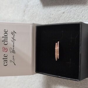 18k Rose Gold Plated 25mm Hoop Earrings with Swarovski Crystals for Women NEW